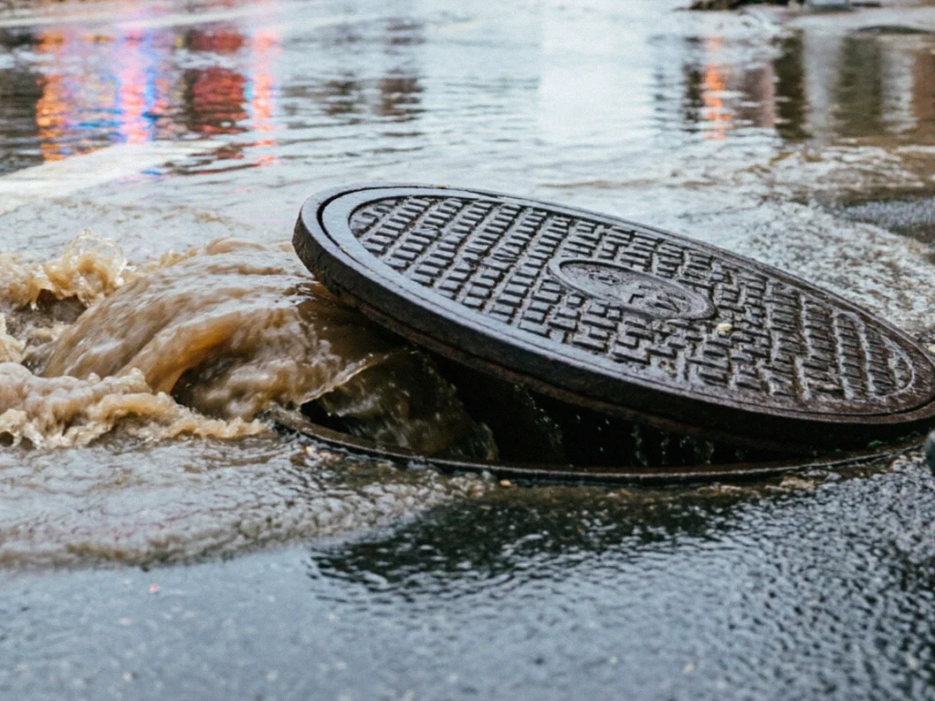 Поток воды из канализации